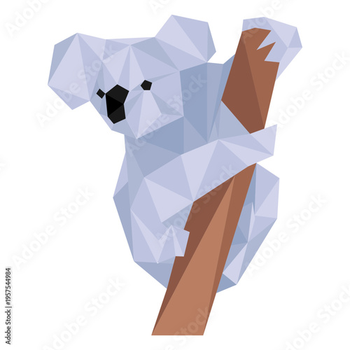 Koala ear leg nose branch low poly