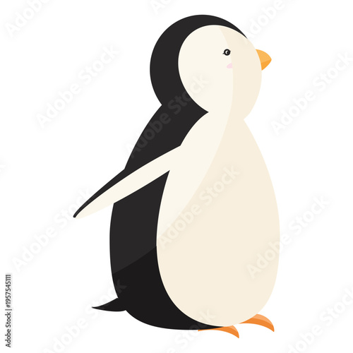 Penguin beak fat wing flat
