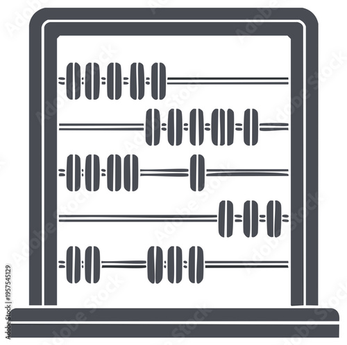 Stylized Abacus With Beads Used For Counting Calculations Education Concept