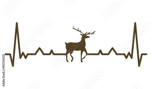 Heartbeat deer antler cardiogram stroke