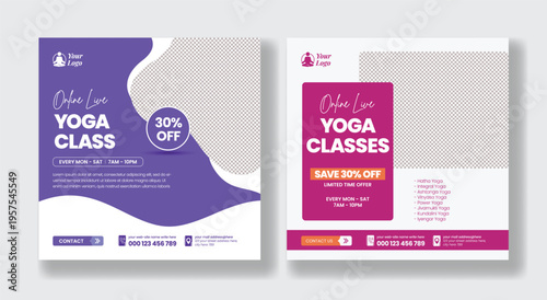 Yoga Social Media Post and Meditation Flyer Template Set for Wellness, Mindfulness, Fitness, Relaxation, Spa, Beauty, Salon, Digital Marketing, Advertising Promo, and Lifestyle Graphics