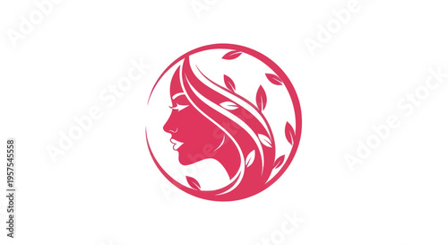 Woman profile with floral elements