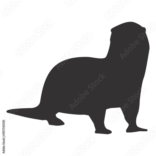 Otter muzzle tail silhouette