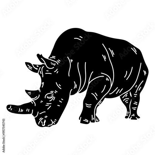 Rhino horn rhinoceros silhouette detail