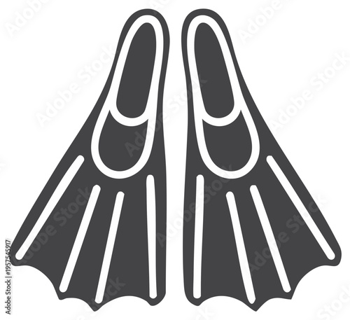 Two swim fins or flippers for snorkeling underwater diving activities