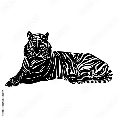 Tiger stripe fur silhouette detail