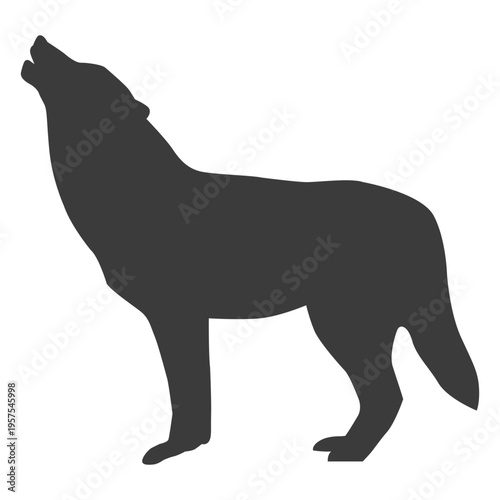 Wolf howl predator tail silhouette