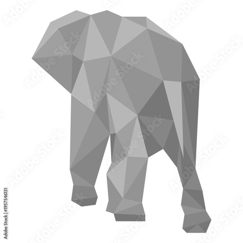 Elephant rear view lowpoly