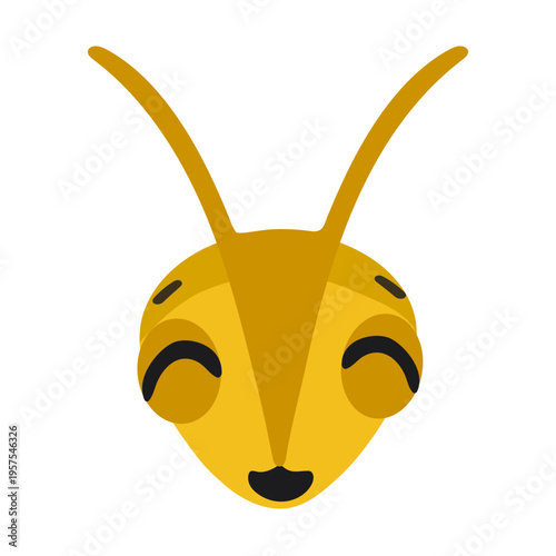 Bee head wasp flat sticker