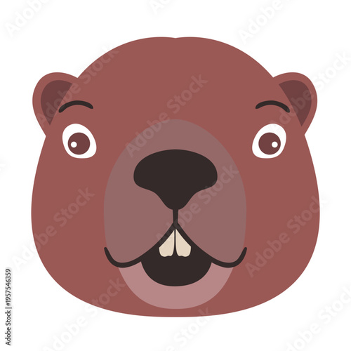 Beaver head tooth flat sticker