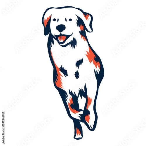 Dog puppy run stroke duotone