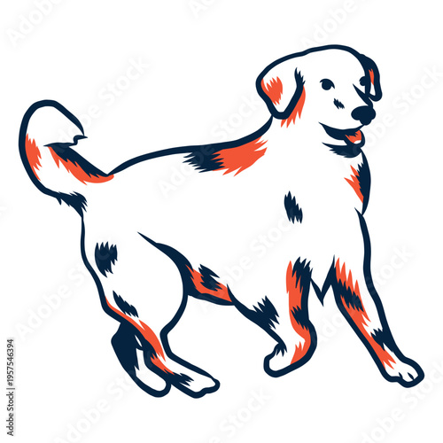 Dog puppy tail stroke duotone