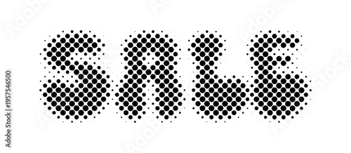 Sale. The word sale isolated on a white background. Promotion halftone price. Big sale. Font design for prints. Modern banner with discount. Letter special offer. Fade typography. Vector illustration