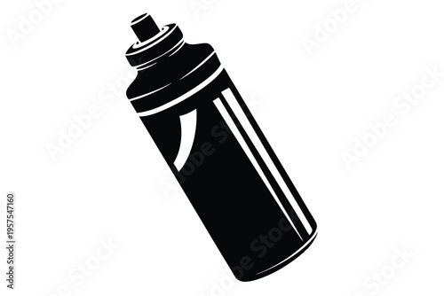 sports water bottle silhouette line art vector illustration