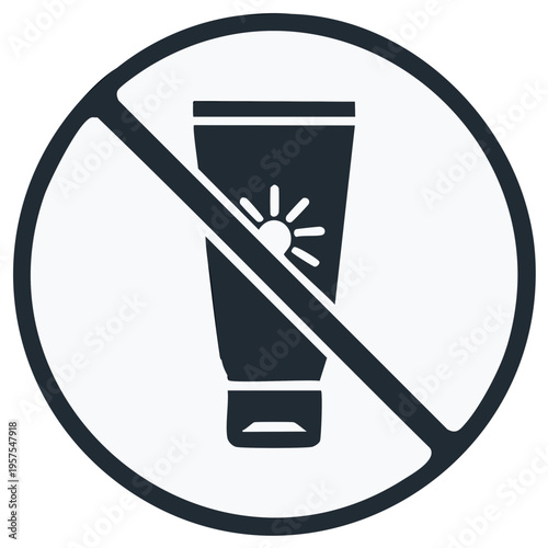 No Sunscreen Icon Symbol Prohibition Sign