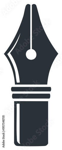 Elegant vintage ink pen nib vector icon for calligraphy literature and signing documents