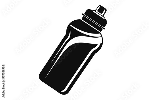 sports water bottle silhouette line art vector illustration