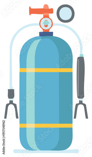 Illustration of a scuba diving tank and equipment
