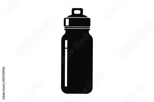 sports water bottle silhouette line art vector illustration