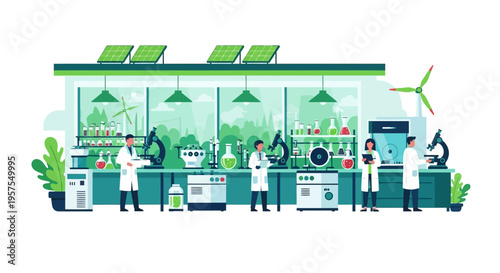 Sustainable Research Lab: Scientists Developing Green Technology and Renewable Energy Solutions