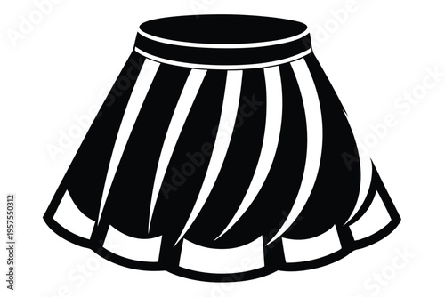 skirt silhouette line art vector illustration