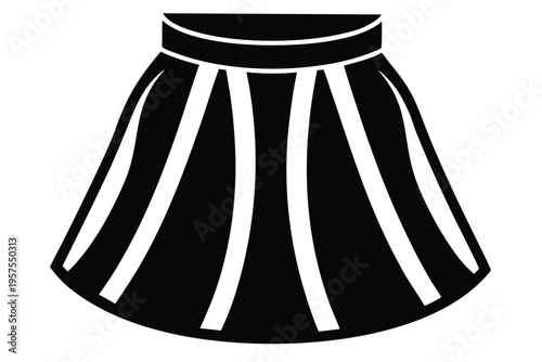 skirt silhouette line art vector illustration