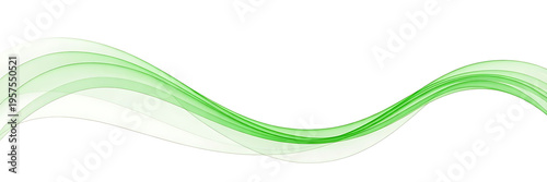 Vibrant green wavy line art on white background