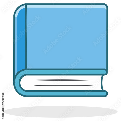 Free Download Stylized blue book vector icon. Simple flat design graphic for education, library, and literature themes. - GFXLoad