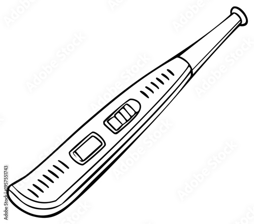 Electronic Cigarette Device Outline Drawing Vector Illustration Handheld Vaporizer Simple Design