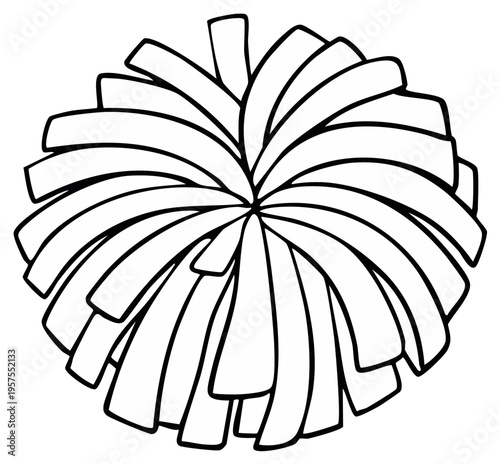 Cheerleading Pom Pom Outline Graphic Element