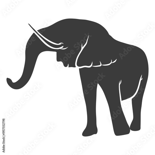 Elephant ear trunk silhouette