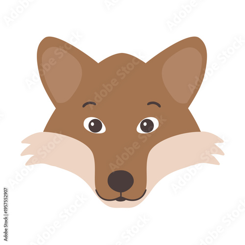 Fox muzzle head flat sticker