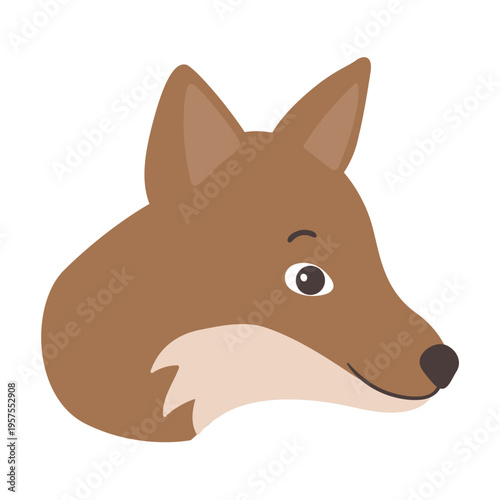 Fox head muzzle flat sticker