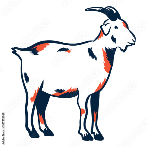 Goat hoof horn stroke duotone