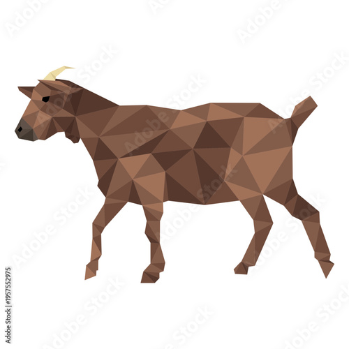 Goat hoof horn tail low poly