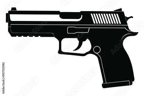 sig sauer p320 silhouette line art vector illustration