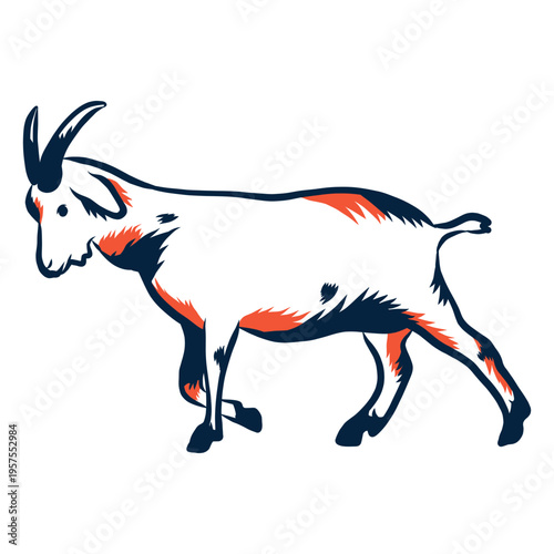 Goat horn tail hoof stroke duotone
