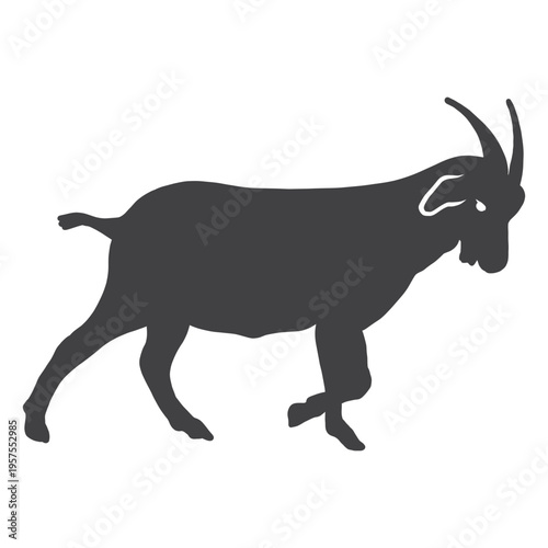 Goat hoof horn tail silhouette