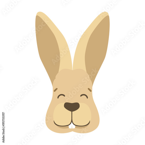 Rabbit bunny ear muzzle happy flat sticker