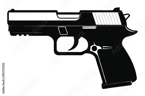 sig sauer p320 silhouette line art vector illustration