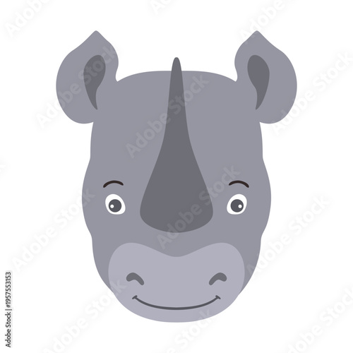 Rhinoceros horn rhino flat sticker