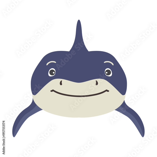 Shark fin tooth flat sticker