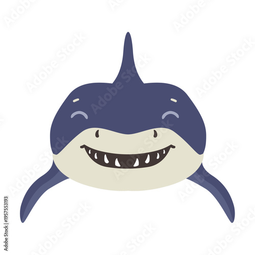 Shark tooth fin flat sticker