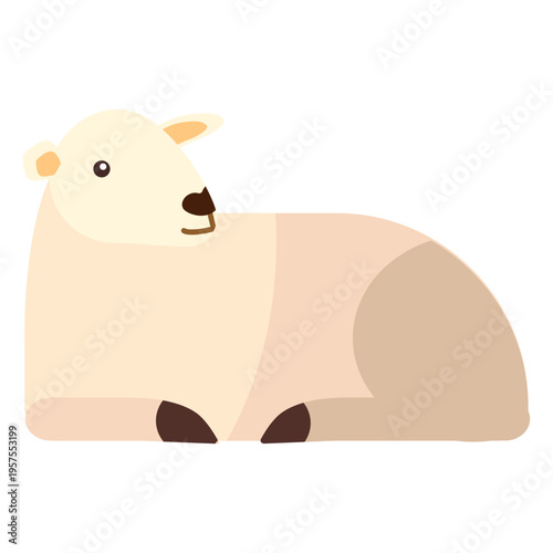 Sheep lamb wool hoof flat