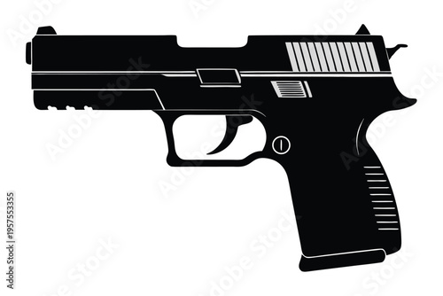 sig sauer p320 silhouette line art vector illustration