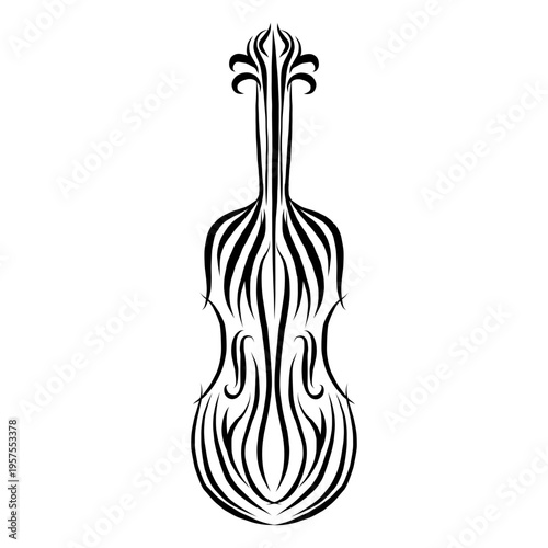 Violin pattern abstraction silhouette