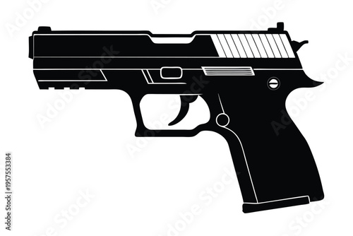 sig sauer p320 silhouette line art vector illustration