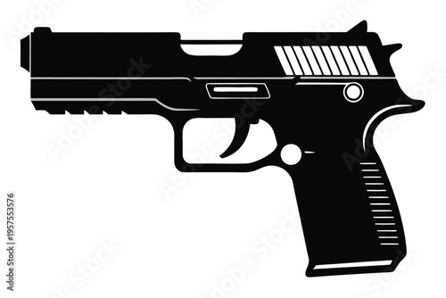sig sauer p320 silhouette line art vector illustration