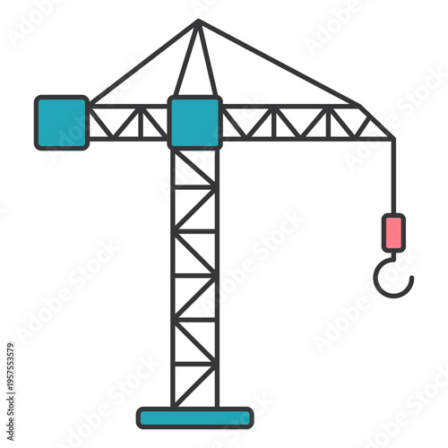 Crane load weight rope boom jib cab flat