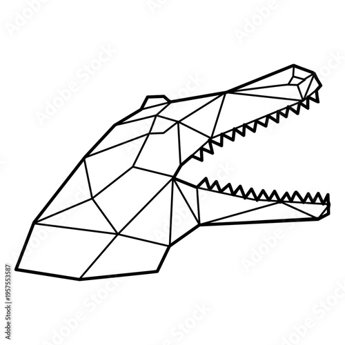 Crocodile alligator tooth head polygonal line
